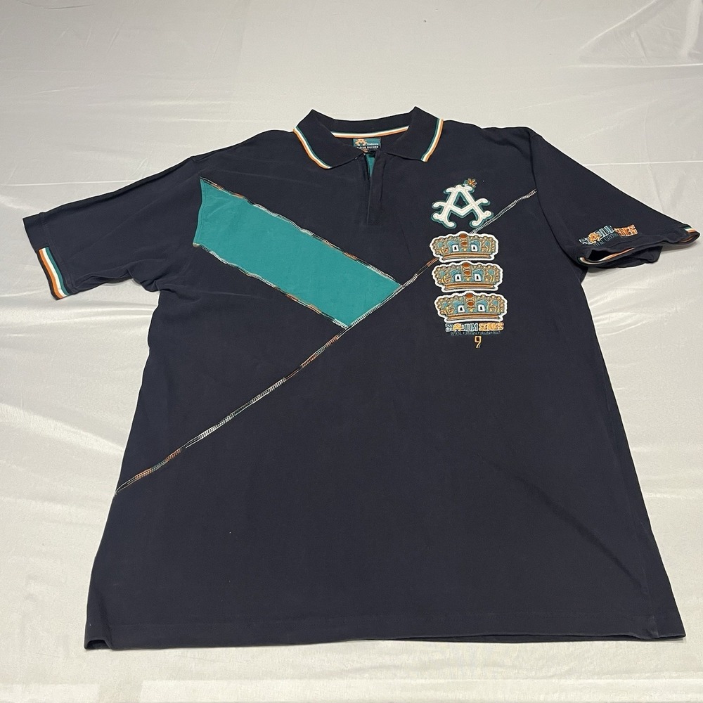 Vintage Akademiks Stadium Polo Shirt Men's XL Embroidered Patches Zip